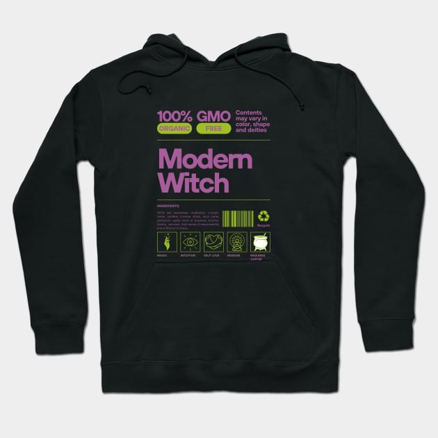 Modern Witch Nutritional Facts: Ingredients and Magical Powers Hoodie by SeleneWitchStore